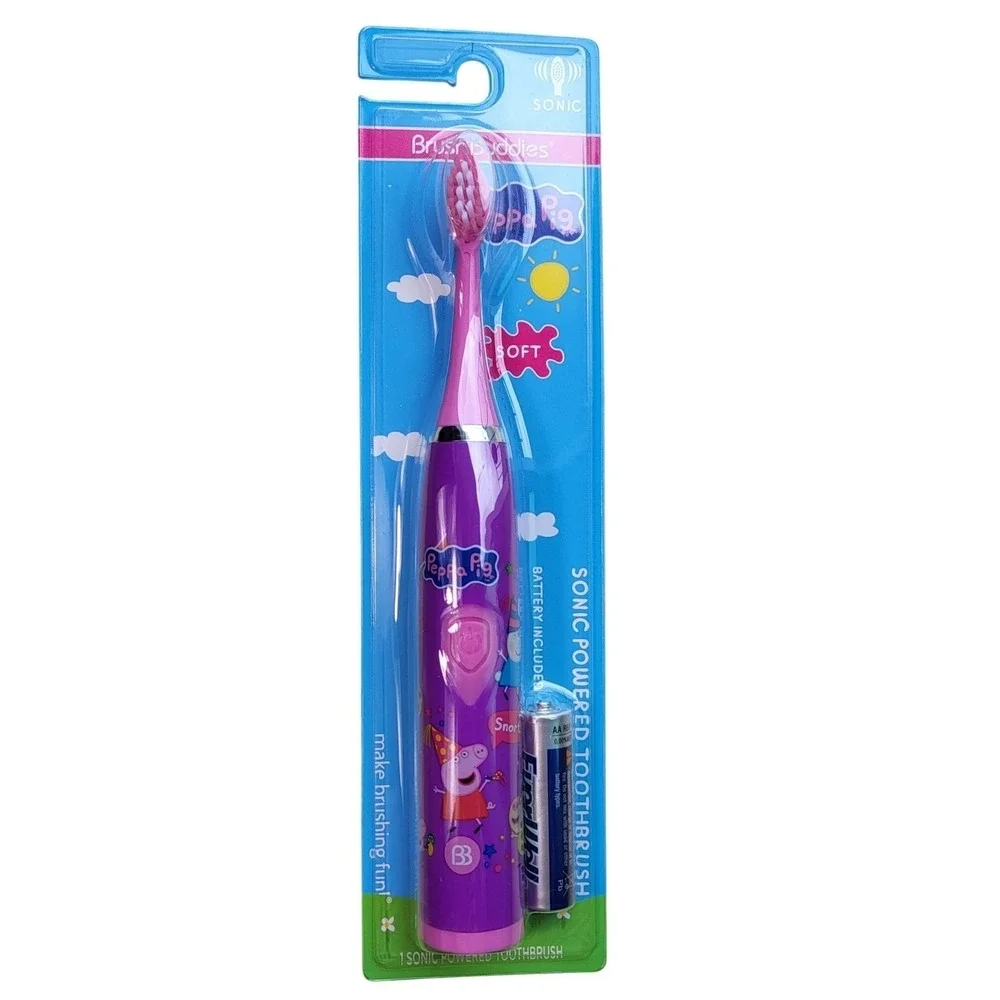 Brush Buddies Peppa Pig Sonic Powered Toothbrush Purple Pink Kids Soft Bristles